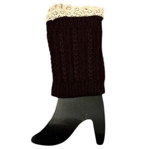 NWT boot cuff leg warmers purple with ecru lace trim other colors listed